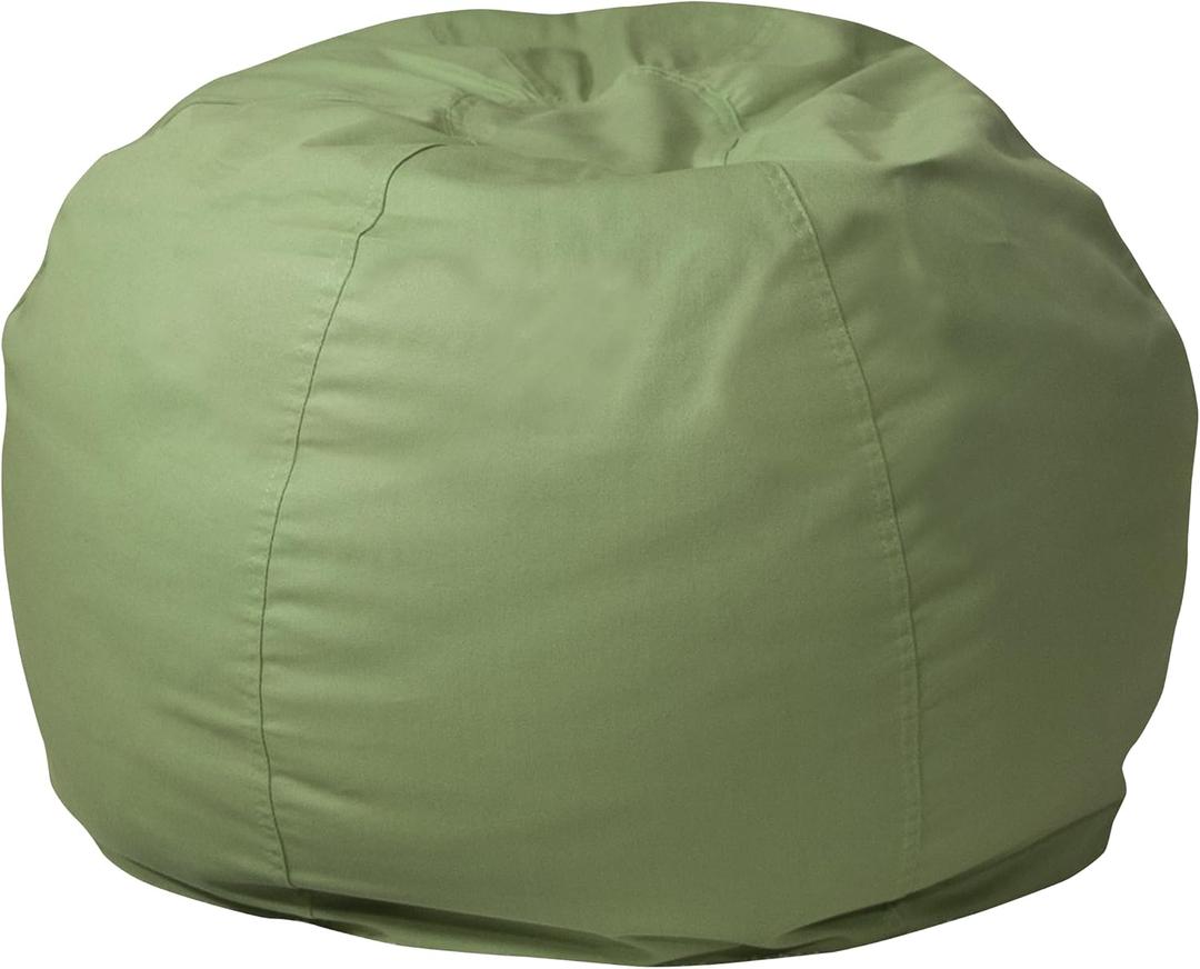 Flash Furniture Dillon Small Bean Bag Chair for Kids and Teens, Foam-Filled Beanbag Chair with Machine Washable Cover, Green, Set of 1