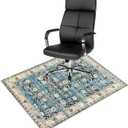 Anidaroel Home Office Chair Rug for Hardwood Floor, 36"x48" Rolling Chair Protector, Computer Gaming Rug, Low Pile Carpet Floor Mat (Blue)