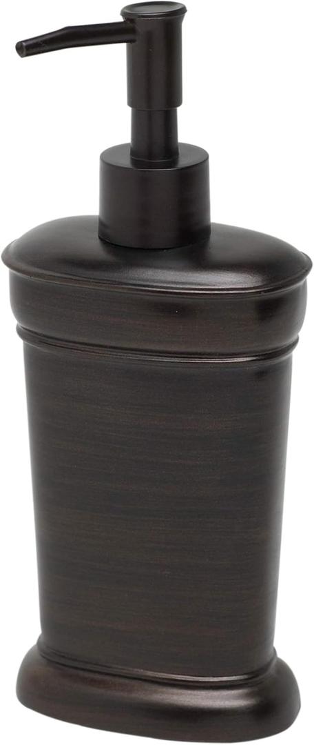 Zenna Home Marion India Ink Bathroom Soap Dispenser with Modern Resin Design, Lotion Dispenser with Pump for Bathroom Decor, Bronze