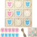 Geetery Gender Reveal Table Board Game Wooden Gender Reveal Board with 10 Game Chips 1 Twine and 1 Support Easel Funny Baby Shower Ideas for Boy or Girl Party Supplies Baby Table Decor(T-Shirt)