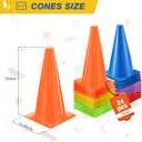 12 Inch Durable Cones, 24pcs Versatile Plastic Traffic Cones and Soccer Cones for Sports Training, Agility Drills, Parking Safety, Basketball Training, Football Training.