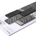 2 x Blujellyfish Glass Tile Backsplash Wall Black Silver Subway Mosaic Tile-Sample Watch (Small Sample (1 Sheet), Chocolate Brown)