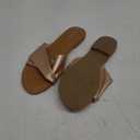 ATHMILE Sandals Women Dressy Summer Flat Comfortable Fashion Beach Cute Ladies Slides Leather Casual Dress Women's Sandals 2025 Size 9