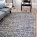 Unique Loom Solid Shag Collection Area Rug (9' x 12' Rectangle, Cloud Gray)