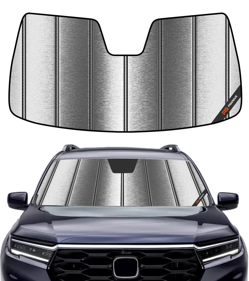 Pigenius Windshield Sunshade for Honda Pilot 2023-2026 Custom Front Window Shade - Metallic