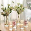 Hewory Thickened Glass Cylinder Vases: Set of 6 Clear Flowers Vases for Wedding Home Table Centerpieces Decorations - Hurricane Candle Holders for Floating Pillar Candles