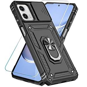 SunStory Phone Case for Motorola Moto G Power 5G 2023 Case with HD Screen Protector & Slide Camera Cover & Kickstand, [Military-Grade] Phone Case for Moto G Power 5G 2023 (Black)