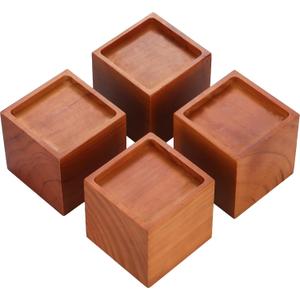 4-Inch Solid Pine Furniture Risers  2000LBS Capacity, Tool-Free Install, Natural Wood Design for Beds, Sofas & Desks (4 Inch)
