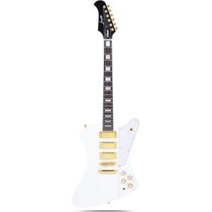 Firefly FFDB Solid Body Electric Guitar,Mahogany Guitar body,Stainless steel and ball end frets,rosewood fretboard(White Color)