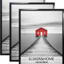 ELSKER&HOME 12x16 Poster Frame 3 Pack, Black Picture Frame for Horizontal or Vertical Wall Mounting, Sturdy and Scratch-proof