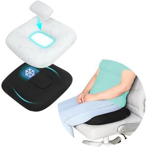 Donut Pillow Postpartum Cushion with Perineal Ice Packs Episiotomy Butt Pad for Sitting Tailbone Pain Relief Hemorrhoid Coccydynia Pregnancy Women After Birth Recovery Medical Care (3 in 1) (Black)