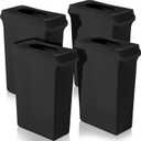Windyun 4 Pcs 23 Gallon Spandex Stretchable Trash Can Cover Wedding Party Fundraiser Decorations for Home Garden (Not Include Trash Can) (Black)