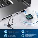 Mopchnic Bluetooth Headset, Wireless Headphone with AI Noise-Canceling Microphone On Ear Wireless Headset with USB Dongle for Computer Office