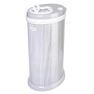 Ubbi Steel Diaper Pail, Odor Locking, No Special Bag Required, Award-Winning, Registry Must-Have, Woodgrain