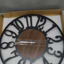 LEIKE Large Wall Clocks with Night Light Battery Operated,Silent Non Ticking,Rustic Modern Big Wood Clock for Living Room, Bedroom,Kitchen,Farmhouse,Office,Home Decor-20 Inch(Black-Arabic Number)