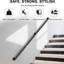 12FT Stair Railing Indoor, Black Metal Wall Mounted Handrail for Stairs, 500lbs Load Capacity Industrial Pipe Hand Rails for Indoor Stairs/Outdoor Use/Home/Loft/Porch/Deck, Rust-Resistant (Iron 12FT)