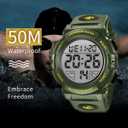 Mens Digital Watch Sports Military Watches Waterproof Outdoor Chronograph Wrist Watches for Men with LED Back Ligh/Alarm/Date