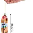 2 x Funny Hanging Christmas Ornaments 2025 - Surfboard Handcrafted Glass Blown Tree Decorations, 3D Premium Decorative Waterproof Holiday Decor for Xmas Home Outdoor Window Gifts
