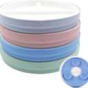 Elk and Friends Kids 6.7” Porcelain Divided Plates with Silicone Suction Sleeves + Silicone Lids | Suitable for Babies/Kids/Toddlers | Microwave & Dishwasher Safe | Non Slip | Snack Dishes | 4 Pack