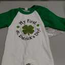 FOCUSNORM My First St. Patrick's Day Baby Girl Boy Outfit Clover Pattern Jumpsuit Romper Onesie Newborn Irish Day Clothes (6-12 Months, Cute Green)