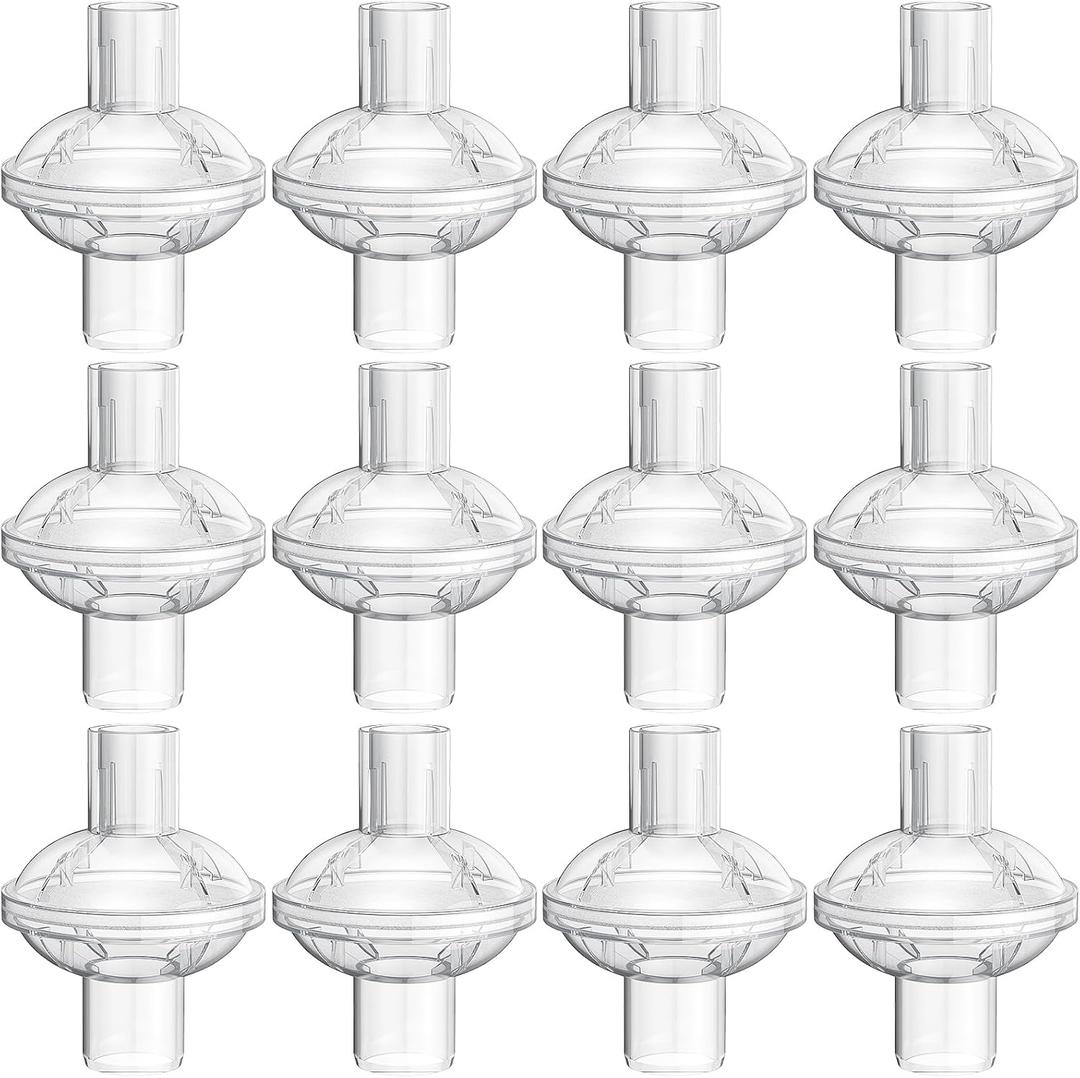 12-pack CPAP Inline Filter, Universal Inline CPAP Filter Compatible with BiPAP Machines ResMed,Dreamstation Standard, Any CACP Machine Size 22mm and 25mm Tube