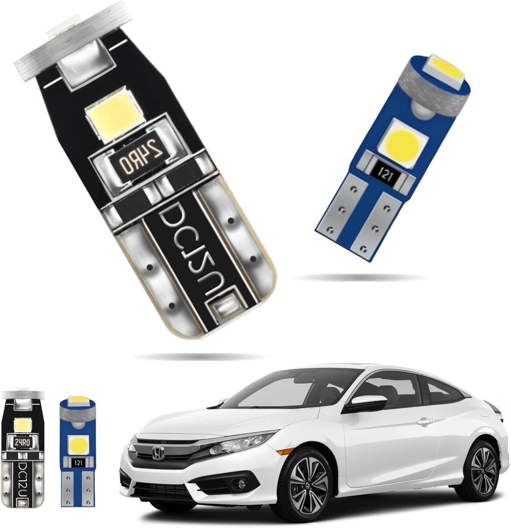 EASY EAGLE LED Interior Car Lights for Honda-Civic-2016-2021: 6 Piece Kit White LED Light Bulbs - Super Bright 6000K + Install Tool