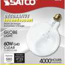 Satco 60W G40 Globe - Medium Base - Clear - 120V