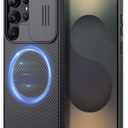 Nillkin for Samsung Galaxy S25 Ultra Case Magsafe with Camera Cover, Thin Slim Fit & Military Drop Protection & Lanyard Design & Non-Slip Magnetic Phone Case for Samsung S25 Ultra 5G 6.9 Inch, Black