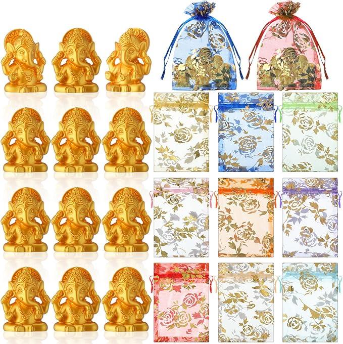 AceOrbit  Indian Return Gifts for Pooja Bulk Ganesha Diwali Decor God Ganesh Sculpture Indian Festival Favor Return Gifts for Diwali Pooja Wedding House Warming Favor
