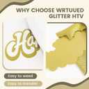 Gold Glitter HTV Heat Transfer Vinyl Rolls - 12" x10ft Glitter Gold Iron On Vinyl for Cricut and Shirts, Easy to Cut & Weed & Transfers for Heat Press Vinyls DIY Design