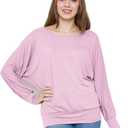 Batwing Tops for Women  Oversized Casual T-Shirt with Banded Waist (XXL)