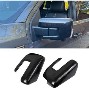 Side Door Mirror Cover Molding Trim Accessories for Ford F150 2021+ (Carbon Fiber Pattern)
