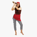 fun shack Women's Pirate Costume, First Mate Adult Halloween Outfit, Classic Pirate Dress for Parties and Events, Size M