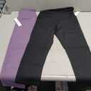 ODODOS 2-Pack High Waist Workout Capris for Women, 19" Tummy Control Athletic Running Cropped Leggings, Black+Ash Violet, X-Small