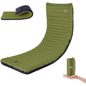 Sleeping Pad for Camping, Lightweight Extra Thickness Inflatable Sleeping Mat, Waterproof Air Mattress with Built-in Pump for Backpacking, Hiking, Tent, Traveling, 4.7 Inch (Single, Green)