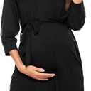 SWOMOG Women's Maternity Nursing Robe Pregnancy Breastfeeding Bathrobes 3 in 1 Labor Delivery Nightgowns