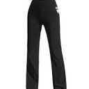 SEAJOJO Womens Stretchy Yoga Dress Pants Pockets High Waist Straight Leg Work Trousers Pull On Business Casual Slacks Black Medium