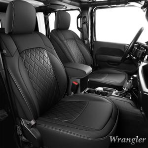Coverado Seat Covers Fullset for Jeep Wrangler, Waterproof Car Seat Covers for Automotive Truck Seat Covers Custom Fit for 2018-2024 Jeep Wrangler JL 4-Door with Rear Cupholder OnlyBlack