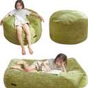 MAXYOYO Bean Bag Chair Bed, Convertible Bean Bag Folds from Lazy Chair to Floor Mattress Bed, Machine Washable Corded Fabric, Floor Sofa Couch for Boys and Girls