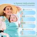 Momcozy Portable Stroller Fan with Clip | 4-Speed Mini-Fan for Carrier | Personal Fans Ultra Light 0.26lb | Gaps 4.5mm | Handheld Cooling | Rechargeable Rotate for Diaper Backpack/Table/Chair