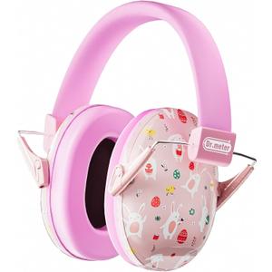 Dr.meter Ear Muffs for Noise Reduction: 27SNR Noise Cancelling Headphones for Kids Adults - Toddler Kids Ear Protection for Monster Truck, Autism Sensory, Mowing, Concerts, Fireworks- Pink