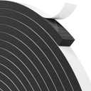 33FT EVA Weather Stripping Door Seal Foam Tape with Adhesive Foam Sealing Strip Window Weather Stripping Door Insulation Soundproofing (33FT (1/4"1/2"), Black)
