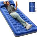 OGERY Sleeping Pad for Camping, 6" Extra-Thick Reinforced Camping Sleeping Pad with Pillows & Built-in Foot Pump, Ultralight Self Inflating Air Mattress Mat for Tent Hiking Essentials Gear (Single, Blue)