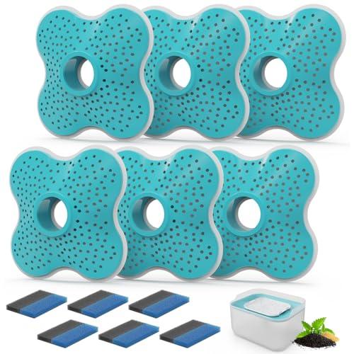 Replacement Filters for Dog Water Fountain, Filters for Dog Water Bowl Dispenser with Mutiple Filtration System, 5 Filters & 5 Pre-Filter Sponges