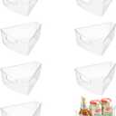 Lazy Susan Organizer Bins,10.2x 9.4x 4, 26" Diameter Clear Durable Kitchen Cabinet Storage Bin Set with Handle, Food Safe, Non-Slip Pads, BPA Free (8 Pcs)
