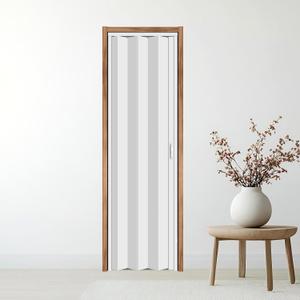 CCBOYSHARDWARE 26X80in PVC Accordion Door Interior, Folding Doors with Lock and Handle,Space-Saving Double-Layer Sliding Door for Closet, Pantry & Room Divider, Easy to Clean, Trimmable