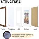 decorUhome 9x12 Picture Frame, Display Pictures 6x8 with Mat or 9x12 without Mat, Wall & Tabletop Display Photo Frame, Brown, 1 Pack