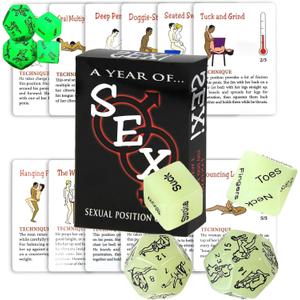 Dice Board Game Party Favor & Gaming Cards for Two Adults, Super Fun Bedroom Game for Date Night, Romantic Anniversary & Valentines Gifts