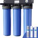 Waterdrop 3-Stage Whole House Water Filter System,with Carbon Filter&Sediment Filter,7-Stage Filtration Highly Reduce Lead,Chlorine,Odor and Taste,5 Micron WHF3T-PG,1" Inlet/Outlet