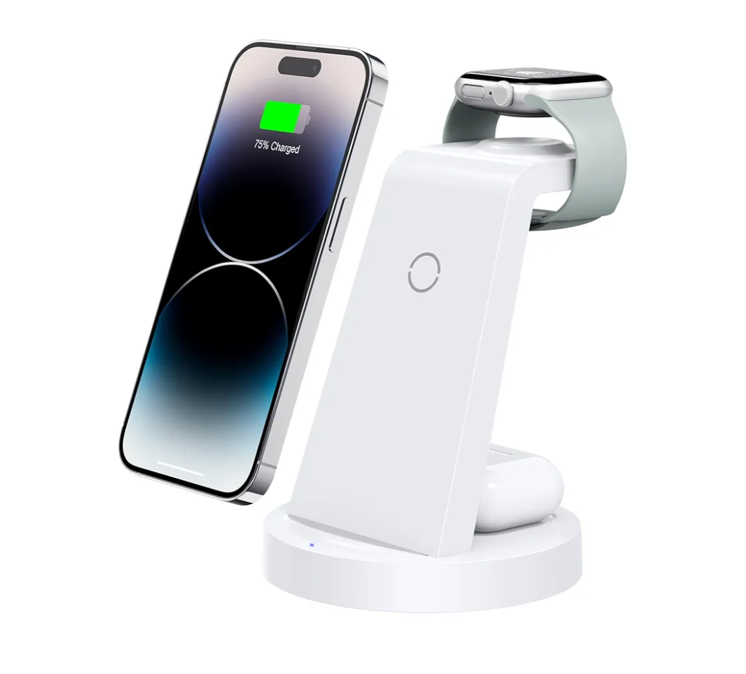 3 in 1 Charging Station for iPhone - Wireless Charger for Apple Products Multiple Devices - Charging Dock Stand for AirPods (for iPhone 16e 16 15 14 13 pro 12 11 X Max)